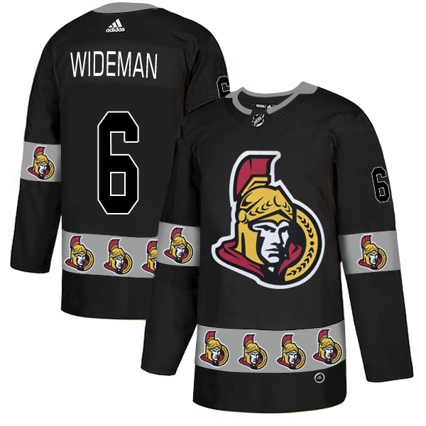 2018 NHL Men Ottawa Senators #6 Wideman black jerseys